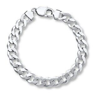 925 Italian Sterling Silver Chunky Curb Cuban Link 8" Bracelet 9mm